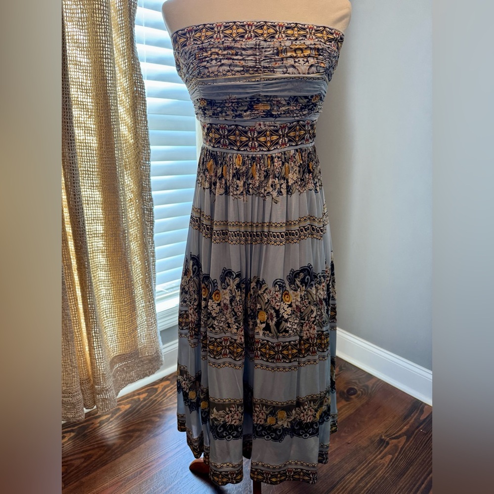 White House Black Market Floral Off-Shoulder Midi Dress